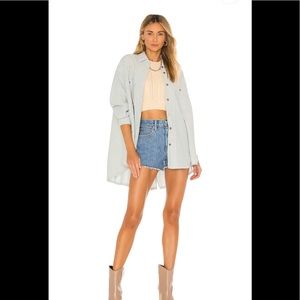 NWT Free People Cardiff Buttondown in Indigo Stripe size XS